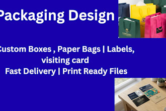 design professional product packaging, custom boxes and paper bags