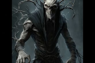 draw unique dark fantasy horror character