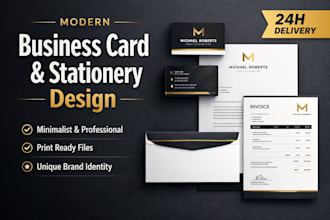 design custom business card, letterhead, invoice, and envelope