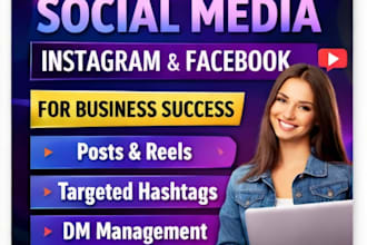 be your social media manager and grow your brand on instagram and facebook