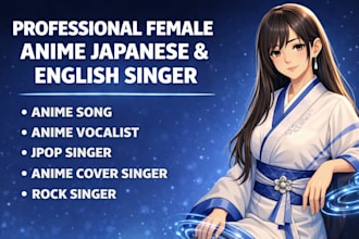sing a professional female japanese or english anime song or j pop vocal