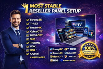 setup reseller panel, strong8k, lion ott, dream4k, trex, mega, with reseller web