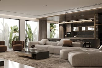 3d basement interior,walkout area design,storage room render, living space decor