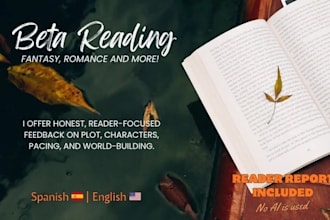 beta read your novel and give reader focused feedback