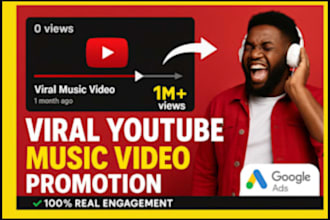organic USA youtube music video promotion to gain organic views using google ads