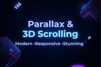 build a modern parallax or 3d scrolling website for you