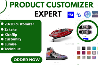 set up customily, kickflip, zakeke, teinblue product personalizer in pod store