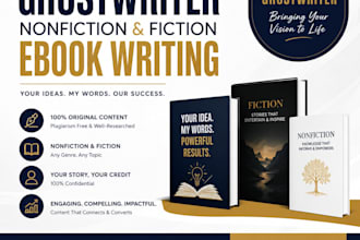 ghostwrite nonfiction and fiction ebook as professional ghostwriter