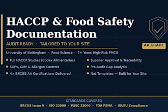 create your haccp plan and brc audit ready food safety documentation