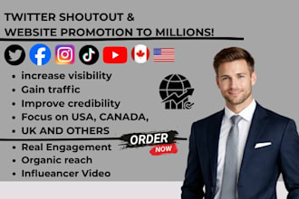 shouout website promotion twitter shoutout to active audience for real traffic