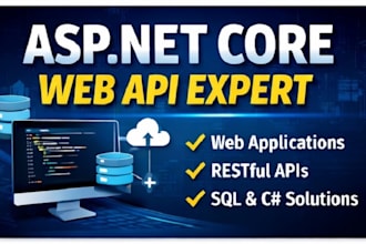 develop dotnet core web application web API and sql server backend system