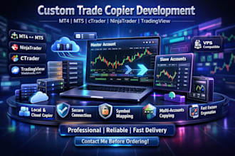 develop trade copier for mt4, mt5, ninjatrader, ctrader and tradingview