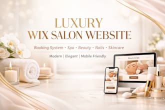design a luxury wix website for salon, spa or beauty business