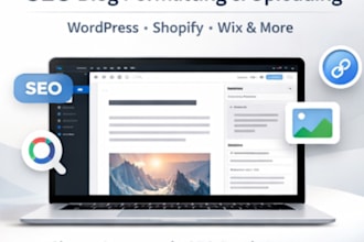upload, format and optimise SEO blog posts on your website