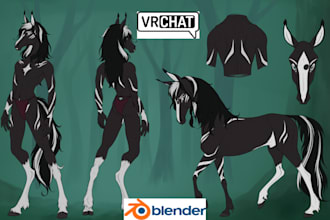 do custom vrchat avatar furry avatar vtuber 3d model fursona nsfw vr character