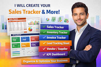 create sales tracker inventory invoice vendor supplier lead sheet KPI dashboard