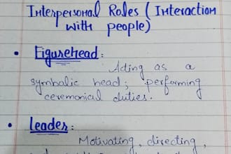 provide neat and professional handwritten study notes