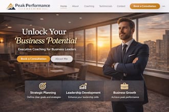 design squarespace business coach website executive coach strategy coach site