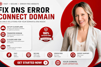 connect domain, fix dns issues, install SSL, and configure cloudflare CDN