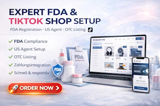 handle fda registration US agent otc listing and tiktok setup compliance