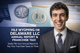 file wyoming or delaware llc annual report and franchise tax