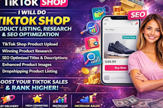 do tiktok shop product listing, product research and SEO optimization
