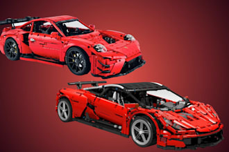 custom lego car vehicle moc with 3d model diorama instructions and XML part list