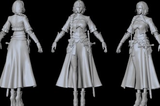 create realistic 3d game character ue5 unity metahuman rig texture blender fbx