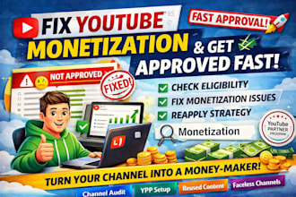 audit your youtube automation channel fix growth  monetization issues for brands