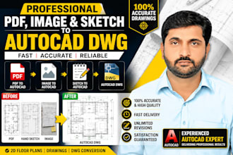 convert PDF image and sketch to autocad dwg