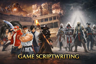 write your rpg, horror crime or adventurous game script and characters dialogue