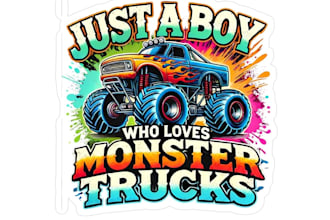 design high quality monster truck logo for your business with 24 hours