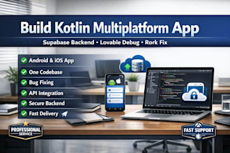 build kotlin app with supabase backend, debug lovable and rork app