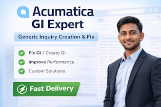 create or fix acumatica generic inquiry gi expert
