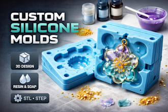 design custom silicone mold, soap, statue, resin mold 3d cad design for printing