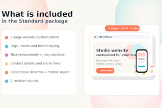 customize a modern HTML website for your business