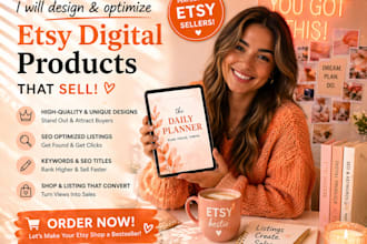 etsy digital product, etsy shop listing, etsy digital products design, etsy seo