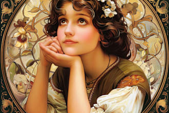 create illustrations in art nouveau style