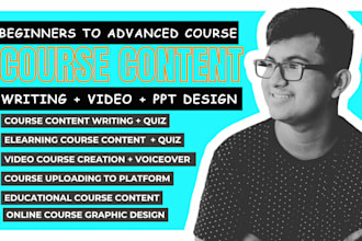 online course ebooks content, educational course, videos, powerpoint PPT slides