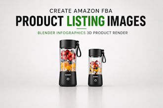 create amazon fba product listing images, blender infographics 3d product render