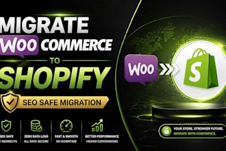 migrate woocommerce squarespace magento to shopify store with SEO safe migration