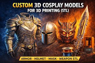 sculpt 3d cosplay model 3d armor 3d helmet 3d weapon 3d mask for 3d printing