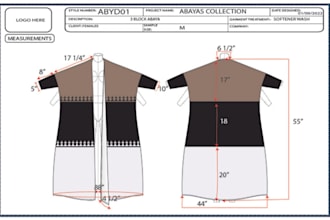 create factory ready fashion tech pack and technical sketches