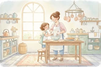 draw whimsical kids illustration for your watercolor book, kidlit