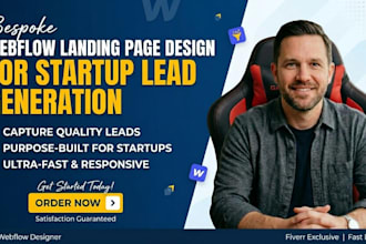 design a webflow landing page for startups to generate leads