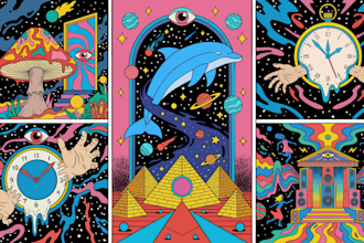 create surreal, psychedelic, and trippy style illustrations