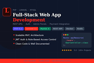 build a professional PHP laravel web app with mysql rest API and admin panel