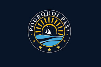 design awesome sailboat lettering logo