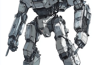 create apic mecha anime illustration for tshirt and merch