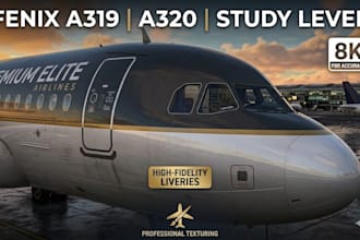 create realistic fenix a319 a320 and study level aircraft liveries